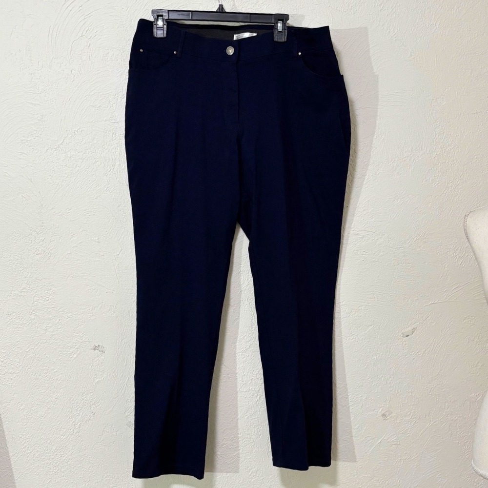 89th + Madison Dress Pants Sz 18W Navy Blue Stretch Professional Career Stretch